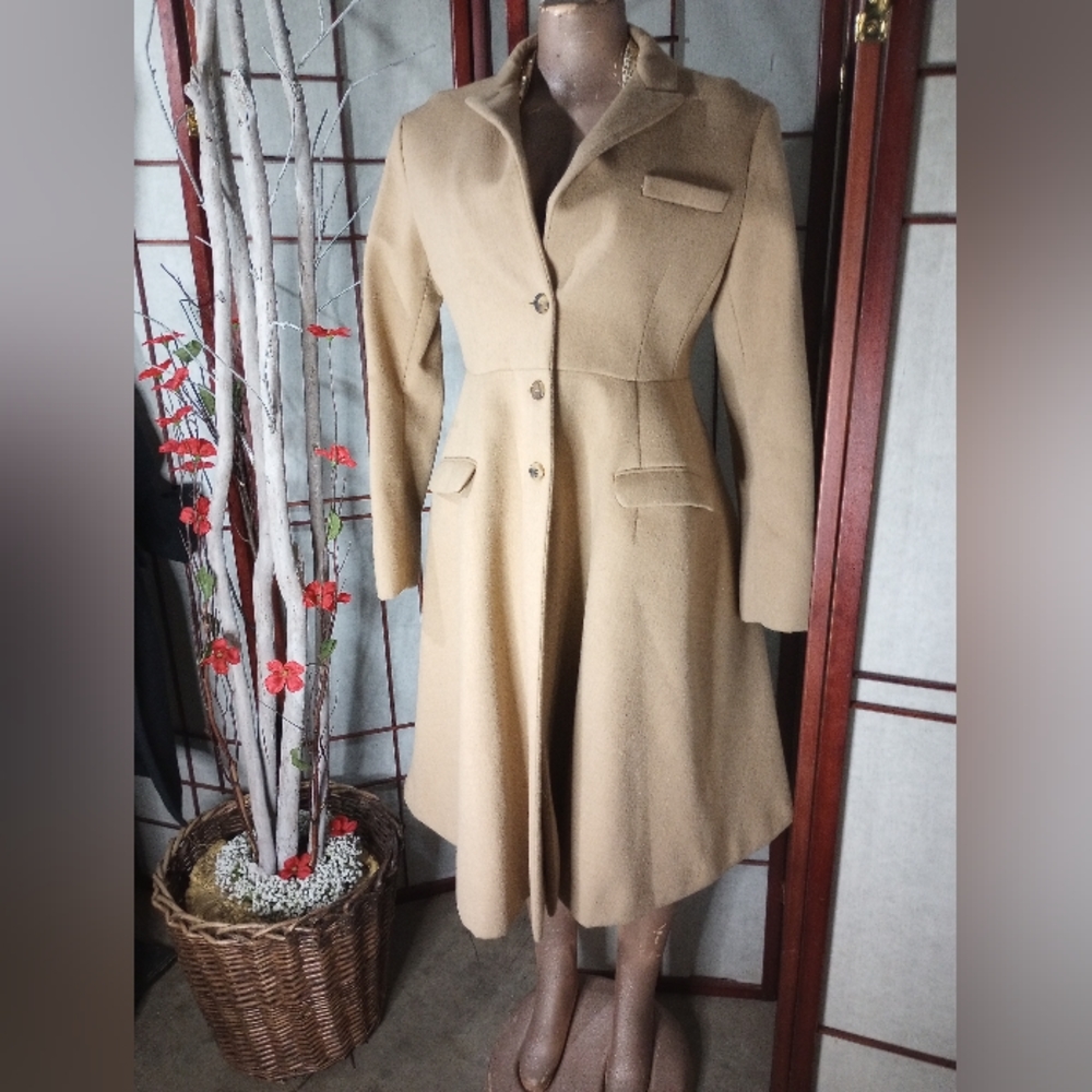 Miu Miu Camel Tan Wool Trench Coat